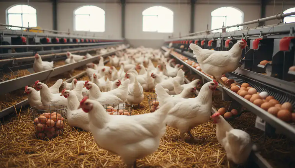 Un groupe de poules pondeuses très productives